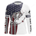 FUNSTUFFPRINT Custom Bass Fishing American Flag Custom Long Sleeve performance Fishing shirts, personalized Patriotic Bass Fishing jerseys 3D Long Sleeve T-Shirt