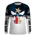 FUNSTUFFPRINT Custom Texas Flag Fishing skull Fish reaper Custom Long sleeve Fishing Shirts, personalized Patriotic Fishing gifts 3D Long Sleeve T-Shirt