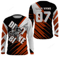 FUNSTUFFPRINT Custom Orange custom dirt bike jersey, riders motocross racing off-road motorcycle shirt 3D Long Sleeve T-Shirt