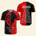 Custom Name Child Of God Jesus Red And Black Christians - Personalized Baseball Jersey