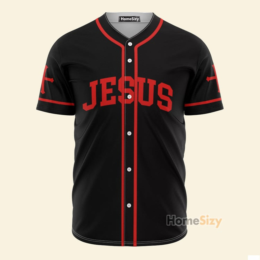 A Child Of God Jesus Black And Red - Baseball Jersey