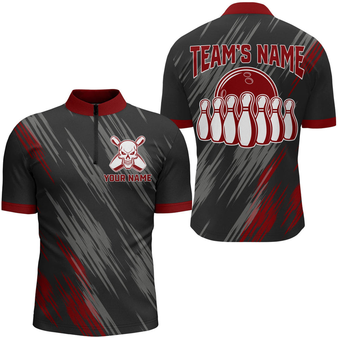 Custom Personalized Skull Bowling Jersey For Team and Men Dad Bowling Lover
