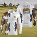 FUNSTUFFPRINT Mens I Was One Under Today Long Sleeve Polo Shirt, Golf Shirts For Men
