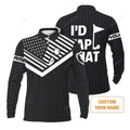 FUNSTUFFPRINT Men Golf Long Sleeve Polo Shirt, Personalized Golf American Flag Golf Long Sleeve Polo Shirt, I'D Tap That Golf Custom Shirt
