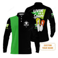 FUNSTUFFPRINT Bowling Men'S Long Sleeve Polo Shirt Custom Name - Bowling Livin' On A Spare Personalized Bowling Long Sleeve Polo Shirt
