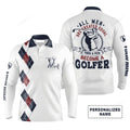 FUNSTUFFPRINT Custom Golf Long Sleeve Men Polo Shirt - All Men Are Created Equal Then A Few Become A Golfer Men Funny Golf Polo Shirt