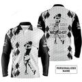 FUNSTUFFPRINT Custom Golf Long Sleeve Men Polo Shirt - Funny Custom Name I Hate Golf Nice Shot Men Golf Polo Shirt