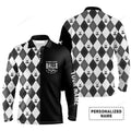 FUNSTUFFPRINT Custom Golf Long Sleeve Men Polo Shirt - It Takes A Lot Of Balls To Golf The Way I Do Men Golf Polo Shirt