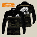 FUNSTUFFPRINT Aces Over Eights 8 Ball Pool Billiards Custom Name Men'S Long Sleeve Polo Shirt