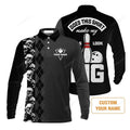 FUNSTUFFPRINT Bowling Custom Men'S Long Sleeve Polo Shirt - Custom Name Bowling Does This Shirt Make My Ball Look Big