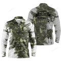 FUNSTUFFPRINT Custom Golf Long Sleeve Men Polo Shirt Your Hole Is My Goal Skull Camo Pattern Custom Name Men Polo Shirt For Golf Lover