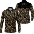 FUNSTUFFPRINT Golf Men Long Polo Shirt Golf Camouflage Pattern Golf Polo Shirt Military Golfing Polo Shirt Camo Golf Shirt