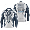 FUNSTUFFPRINT Custom Golf Long Sleeve Men Polo Shirt Custom Name Skull Blue White Apparel I Hate Golf Nice Shot I Love Golf