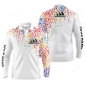 FUNSTUFFPRINT Custom Golf Long Sleeve Men Polo Shirt Watercolor Leopard Addicted Custom Name Apparel