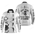 FUNSTUFFPRINT Custom Disc Golf Men Polo Shirt Custom Name Just Here To Hit Trees And Curse Men Polo Shirt