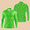 FUNSTUFFPRINT Custom Golf Long Sleeve Men Polo Shirt Custom Name Funny Golf Pattern Wear Apparel Personalized Sports Gift For Men Golf Lovers
