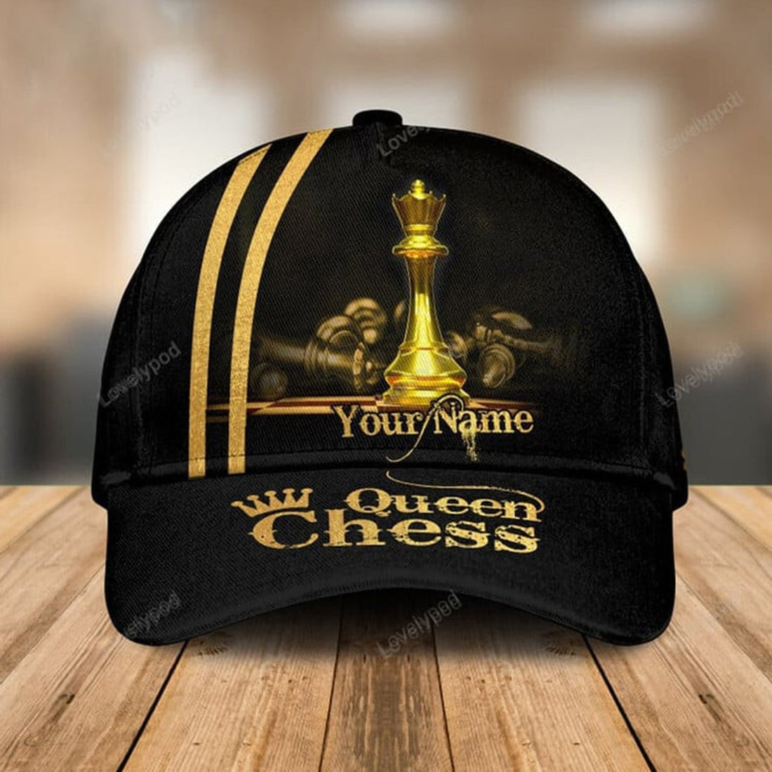 FUNSTUFFPRINT Personalized name Queen Chess Classic Cap for men and women