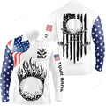 FUNSTUFFPRINT Custom Golf Long Sleeve Men Polo Shirt - Christmas Plaid Green And White Argyle Pattern