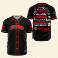 Jesus King Born As A Baby Black Red - Baseball Jersey