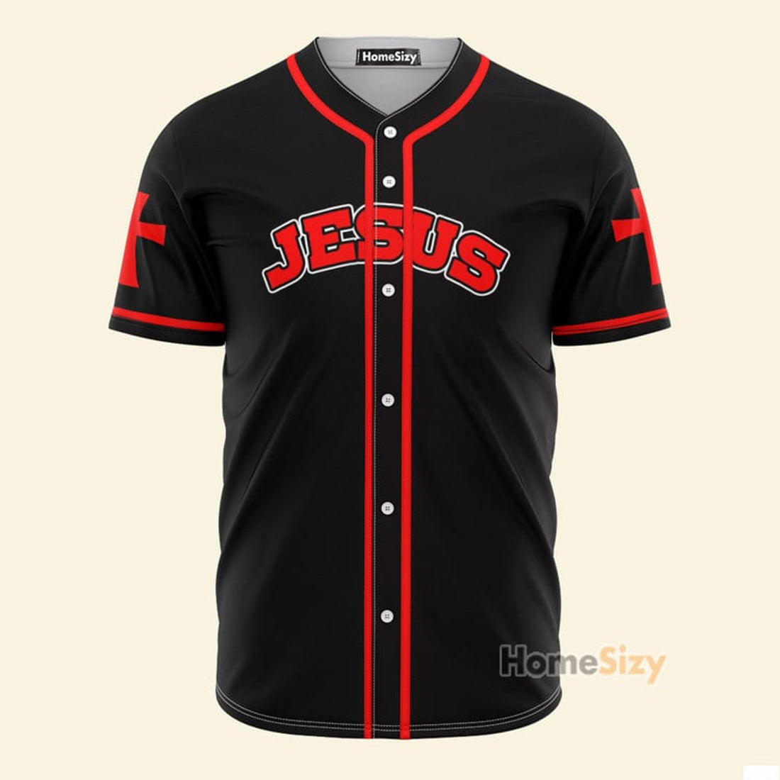 Jesus King Born As A Baby Black Red - Baseball Jersey