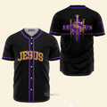 Jesus Saved My Life Black And Purple - Baseball Jersey