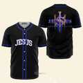 Jesus Saved My Life Black And Blue - Baseball Jersey