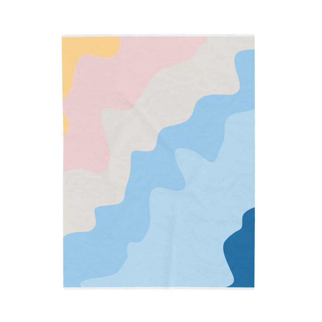 FUNSTUFFPRINT Pastel Waves Velveteen Plush Blanket