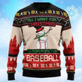 FUNSTUFFPRINT Baseball All I Want For Christmas Is More Time For Ugly Christmas Sweater for men and women, Ugly Sweater Christmas Gift Ugly Sweater