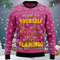 FUNSTUFFPRINT Be A Flamingo Ugly Christmas Sweater for men and women, Flamingo lover shirts, Ugly Sweater Christmas Gift Ugly Sweater