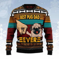 FUNSTUFFPRINT Best Pug Dad Ever Ugly Christmas Sweater for men and women, Dog lover shirts, Ugly Sweater Christmas Gift Ugly Sweater