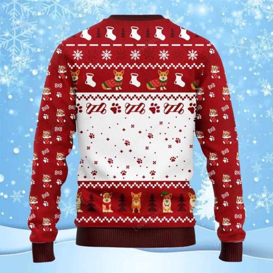 FUNSTUFFPRINT Corgi Noel Cute Christmas Ugly Sweater for men and women, Dog Christmas shirt, Ugly Sweater Christmas Gift Ugly Sweater