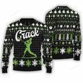 FUNSTUFFPRINT Crack Baseball Christmas Sweater for men and women, Baseball Christmas shirt, Ugly Sweater Christmas Gift Ugly Sweater