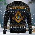 FUNSTUFFPRINT Freemason Ugly Christmas Sweater for men and women, Freemason Christmas sweatshirt, Ugly Sweater Christmas Gift Ugly Sweater