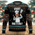 FUNSTUFFPRINT Funny Swedish Chef Vert Der Ferk Ugly Christmas Sweater for men, Chef Christmas sweatshirt, Ugly Sweater Christmas Gift Ugly Sweater
