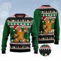 FUNSTUFFPRINT Gingerbread Man Ugly Christmas Sweater for men, Gingerbread Christmas sweatshirt, Ugly Sweater Christmas Gift Ugly Sweater