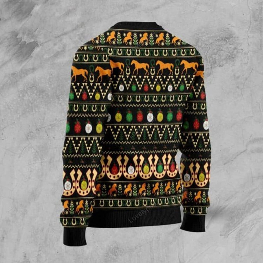 FUNSTUFFPRINT Girls Run On Jesus And Horses Ugly Christmas Sweater, Horses lover Christmas sweatshirt, Ugly Sweater Christmas Gift Ugly Sweater