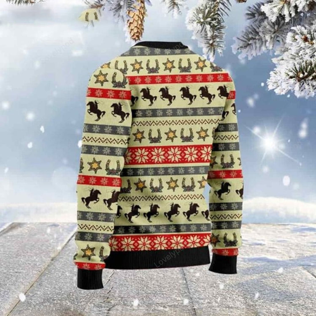 FUNSTUFFPRINT God Found Some Of The Strongest Girls & Made Them Barrel Racers Christmas Sweater Ugly Sweater