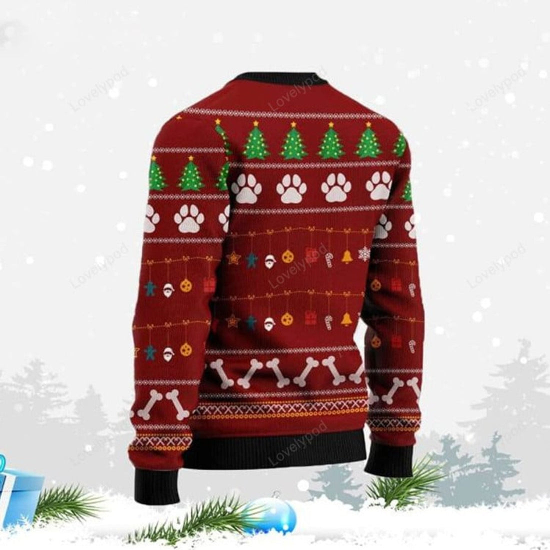 FUNSTUFFPRINT Golden Retriever Best Dog Mom Ever Ugly Christmas Sweater, Dog Christmas shirt, Gift for Dog lover Ugly Sweater