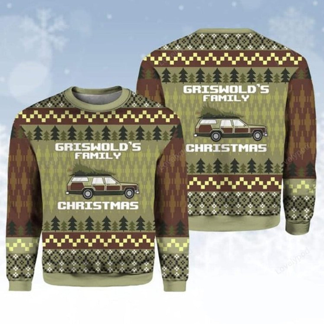 FUNSTUFFPRINT Griswold's Family Christmas Vacation AOP Ugly Sweater for men and women , Custom Christmas shirts Ugly Sweater