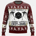 FUNSTUFFPRINT Have Yourself A Merry Little Crit-Mas Dungeons and Dragons Ugly Christmas Sweater for men and women, Custom Christmas shirts Ugly Sweater