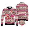 FUNSTUFFPRINT Flamingo Sweater Flalalamingo, Ugly Sweater For Men & Women, Perfect Outfit For Christmas New Year Autumn Winter Ugly Sweater