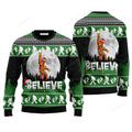 FUNSTUFFPRINT Bigfoot Believe Christmas Sweater, Ugly Christmas Sweater For Men & Women Ugly Sweater
