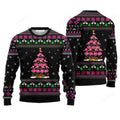 FUNSTUFFPRINT Funny Flamingo Pine Tree Sweater, Flamingo Ugly Christmas Sweater For Men & Women Ugly Sweater