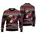FUNSTUFFPRINT Flamingo Dream Of Pink Christmas Sweater, Ugly Sweater For Men & Women Ugly Sweater
