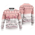 FUNSTUFFPRINT Flamingo Dream Sweater I'm Deraming Of A Pink Christmas, Ugly Sweater For Men & Women Ugly Sweater