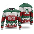 FUNSTUFFPRINT Husky All I Want For Christmas Ugly Christmas Sweater, Custom Dog Christmas sweatshirt, Christmas gifts Ugly Sweater