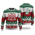 FUNSTUFFPRINT Pitbull Dog All I Want For Christmas Ugly Christmas Sweater, Custom Dog Christmas sweatshirt, Christmas gifts Ugly Sweater