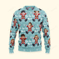 FUNSTUFFPRINT Face Christmas Family Santa Claus, Personalized Family Photo Ugly Sweater Ugly Sweater