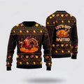 FUNSTUFFPRINT Lets Get Basted Turkey Ugly Christmas Sweater For Men And Women, Farm Ugly Sweater, Christmas Fashion Winter Ugly Sweater