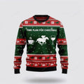 FUNSTUFFPRINT Horse Racing Wine Coffee Time Plan For Ugly Christmas Sweater For Men And Women, Farm Ugly Sweater Ugly Sweater